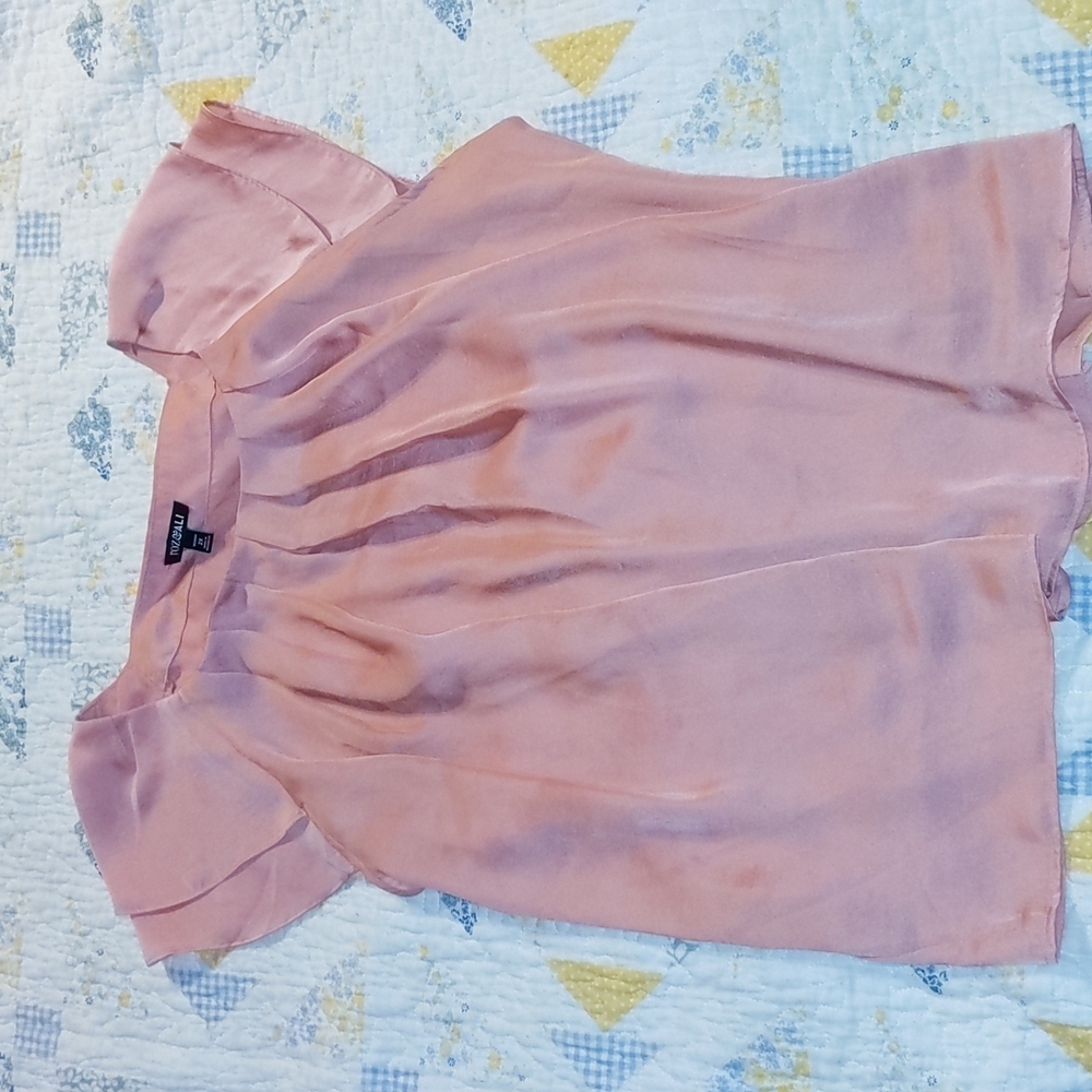 Pink silky blouse 2X roz&ali